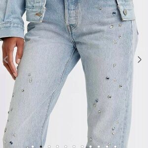 Levi's Blue Straight Leg Jeans with Jewels